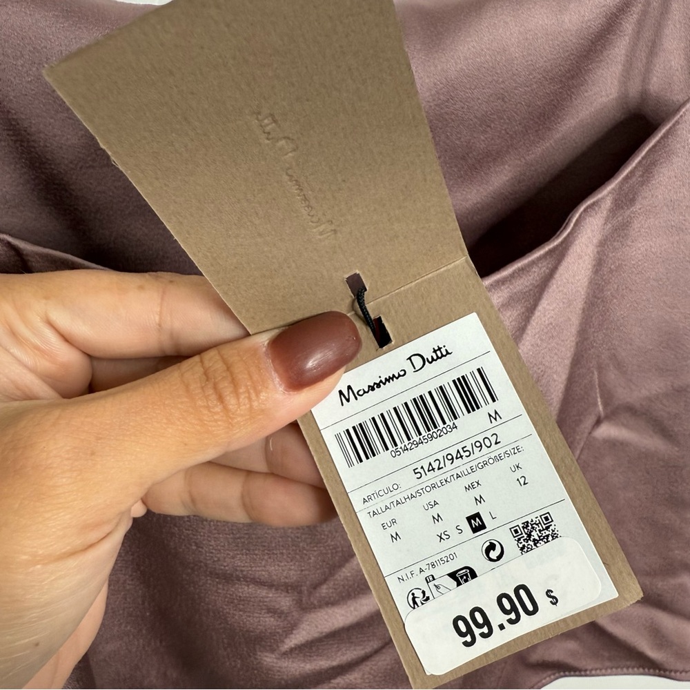 NWT Massimo Dutti Pink Strappy Satin Top Size Medium‎ - Picture 7 of 13